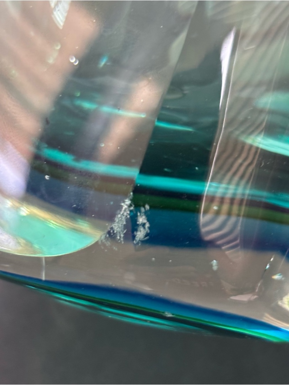 Murano Style Sommerso Art Glass Vase/Candle Teal Blue Heavy Glass Hand Blown4.5” - Picture 10 of 15